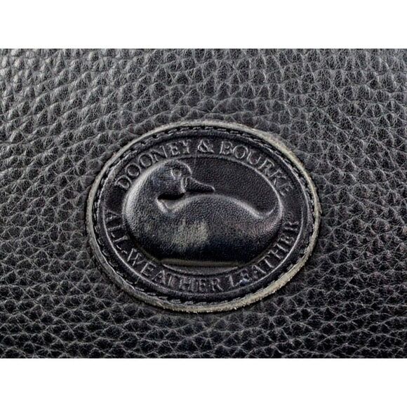 VTG Dooney & Bourke PEBBLED BLACK GENUINE LEATHER BUSINESS SHOULDER BAG PURSE - Picture 5 of 15